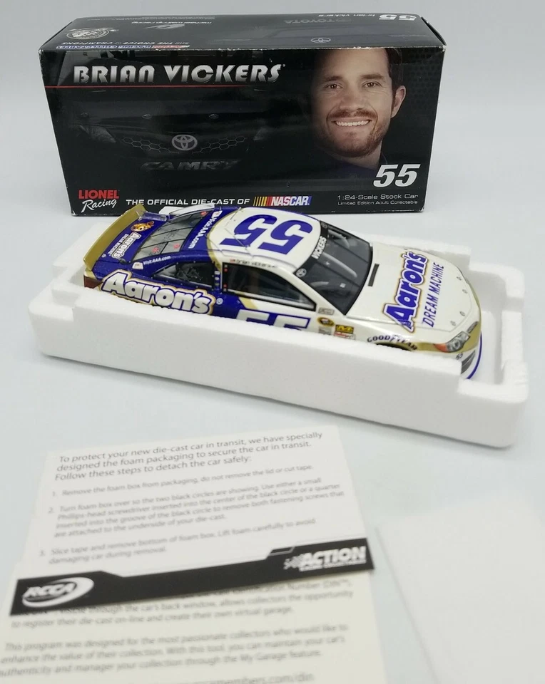 Toyota Camry 2014 Lionel Action Brian Vickers #55 Aaron's 1/24 diecast 1 de 751 Foto 1 de 4