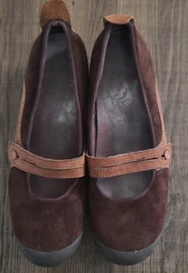 Merrell Plaza Bandeau Brown Suede Mary Janes Comfort Shoes Women's Size US 10 M - Picture 1 of 7
