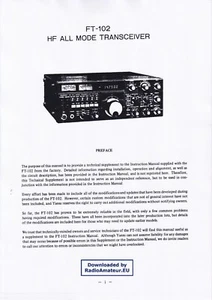 Manual de servicio para Yaesu FT-102  - Imagen 1 de 1