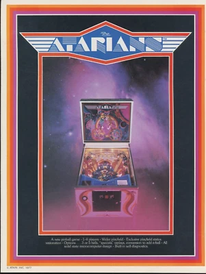 Folleto de pinball The Atarian 1977 Flyer Foto 1 de 4