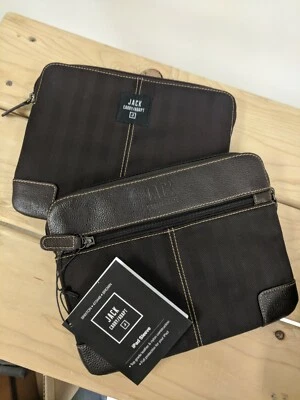 Black Jack by Jill-E iPad Sleeve; Leather & Nylon; Green Plaid Interior - Image 1 of 4