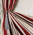 1 x Red Striped Door Curtain. 128cmW x 190cmL, 50"W x 75"D. Lined