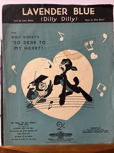 LAVENDER BLUE ( DILLY DILLY) Sheet Music Walt Disney Rare Oz Promo 1948 - Bild 1 von 10