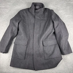 Cole Haan Allwetter Auto Parka Mantel Herren Large anthrazit Fleece Knopf Reißverschluss - Bild 1 von 16
