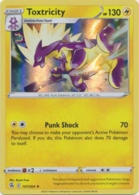 Toxtricity Holo Rare Pokemon  Fusion Strike TCG Card 107/264 - Image 1 of 2