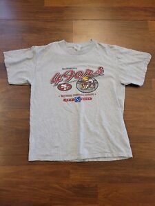 Vintage 90s San Francisco 49ers Graphic T Shirt Adult Size Large NFL Gray