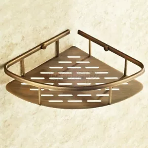 Bathroom Accessory Antique Brass Soap / Sponge Corner Shower Storage Basket - Picture 1 of 6