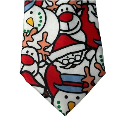 Jacob Alexander mensChristmas Xmas Santa Reindeer Rudolph Snowman  neck tie - Image 1 of 4