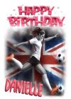 Personalised Girl Football/Teenager/Friend/Female Birthday Diamond Glitter Card