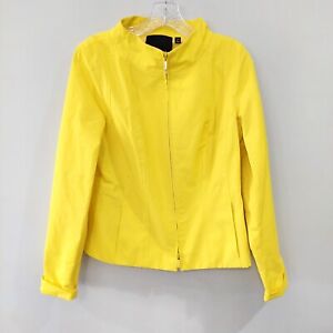 Carlisle statement jacket size 8 Yellow zip front long sleeve pockets