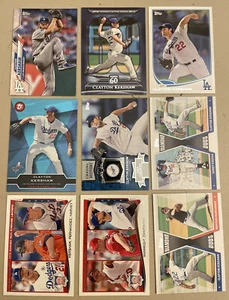 Clayton Kershaw ⚾️ Los Angeles Dodgers Baseball Cards ⚾️ 9 Card Lot ⚾️ 5 Inserts - Picture 1 of 12