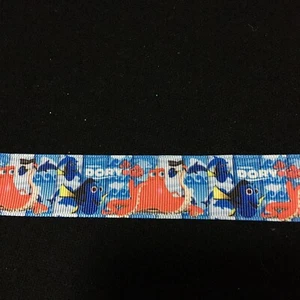DISNEY FIND DORIE NEMO CARTOON BEDRUCKTES RIPSBAND 1" 25mm/Am Meer - Bild 1 von 2