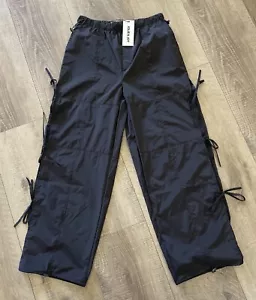 JOLIE & JOY Parachute Pants Side Tie Black Small S By FCT WITH LOVE HIP HOP - Picture 1 of 3