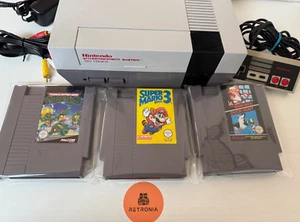 Nintendo Nes Console With 3 Games Complete Set Up Region Unlocked Tested - Picture 1 of 12