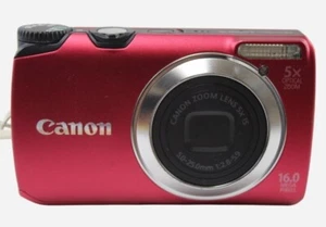Canon PowerShot A3300 IS 16MP Digitalkamera rot - 5x Zoom, HD, voll funktionsfähig - Bild 1 von 23