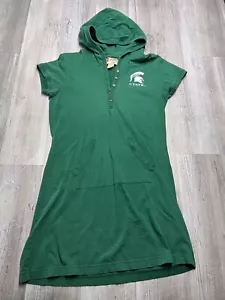 MSU Michigan State Spartans Womens Dress Long T-Shirt Hoodie Henley Size Large - Picture 1 of 7
