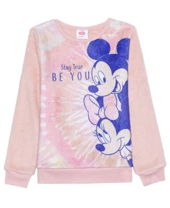 MSRP $25 Big Girls Mickey and Minnie Cozy Pullover Sweatshirt Size XL - Picture 1 of 1