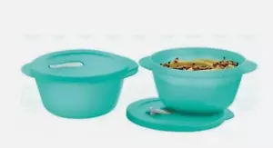 Tupperware Crystalwave Microwave Plus 3 1/2 Cup Microwave Bowls Set of 2 New - Picture 1 of 2