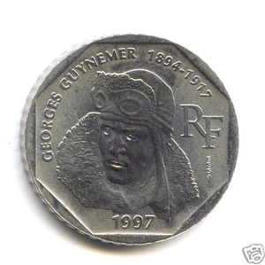 Ve REPUBLIQUE ESSAI DE LA 2 FRANCS GEORGES GUYNEMER 1997 1,850 EXEMPLAIRES - Imagen 1 de 2