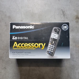 NEW Panasonic KX-TGA939T Cordless Handset Dect 6.0 Digital 2-Line Black Phone - Picture 1 of 9