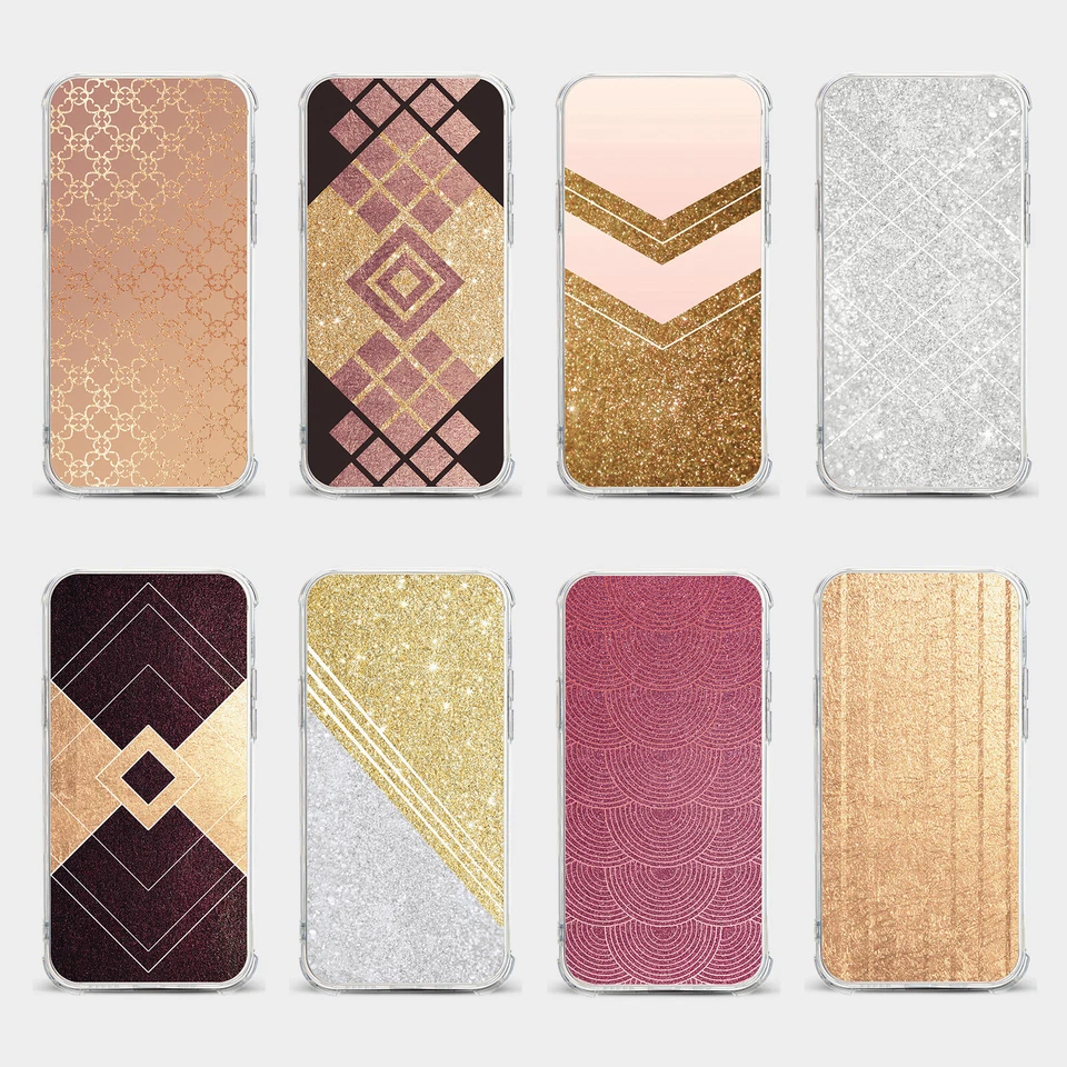 CASE FOR IPHONE 15 14 13 12 11 SE 8 SHOCKPROOF PHONE COVER ROSE GOLD ABSTRACT - Image 1 of 1