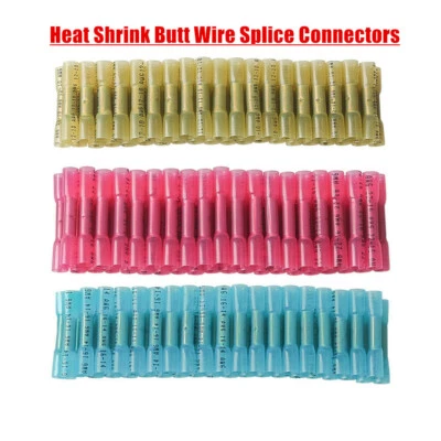 300PCS Heat Shrink Butt Wire Splice Connectors Waterproof Crimp Terminals Kit - Image 1 of 4