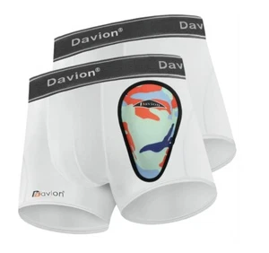 Youth Boys Baseball Cup Underwear with Soft Protective Athletic Cup(White-XL) - Picture 1 of 4
