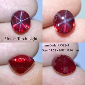 8.40 Ct 11.52x9.87 MM Red Ruby Star Sapphire 6 Rays Lab Corundum VDO RRS9241 - Picture 1 of 6