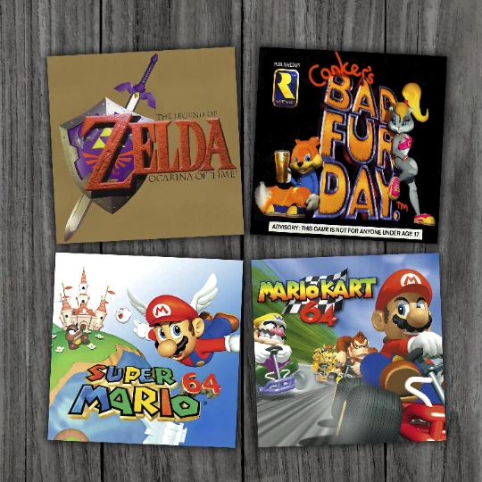 Posavasos de cerámica Nintendo 64 - Sala de juegos - Posavasos para bebidas (Hecho en EE. UU.) Foto 1 de 4