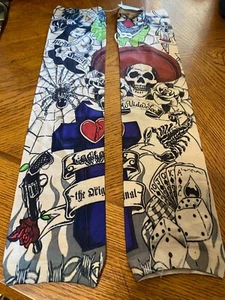 Tatoo Sleeves 1 pair Multicolor Clowns & Skulls 16" L x 3 1/2" W NWOT - Picture 1 of 1