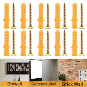Plastic Expansion Tube Nails Self Drilling Wall Screws New Wall Plug Anchor - Picture 1 of 20