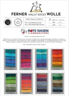 Mally Sock Yarn Clown Doctor 8 skeins 4(6)ply 150 gr 450 meters  75% w 25% ny - Image 1 of 2