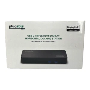 Plugable USB C Triple Display Dockingstation with Laptop Charging, Thunderbolt - Bild 1 von 8