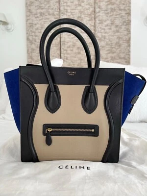 Celine Luggage Tricolour Bag blue black and neutral - Image 1 of 4