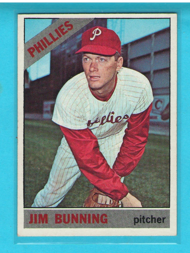 Jim Bunning Philadelphia Phillies 1966 Topps #435, sin pliegues Foto 1 de 2
