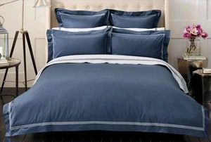 NWT Sheridan 1200 TC Palais Lux Queen Flat Sheet cover Ocean blue RRP $359 - Foto 1 di 7