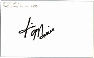 1980's -Jim Miner- Signed/Autograph/Auto Index Card Tucson Toros MLB - Picture 1 of 1