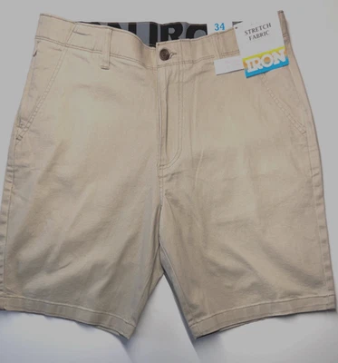 Pantalones Cortos Elásticos IRON CO Para Hombre (TALLA 34) Cintura Flexible Frente Plano De Colección TRIGO ¡Nueva Etiqueta! Foto 1 de 4