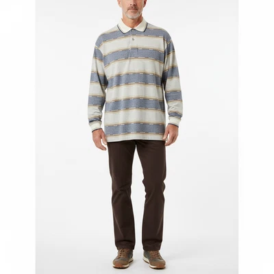 GREG NORMAN COLLECTION Hombre Polo Manga Larga XL Rayas Cuello Ropa de Golf Foto 1 de 4