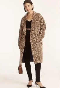 J.Crew Relaxed Topcoat Coat in Leopard Jacquard size M Sold out $368 - Picture 1 of 8