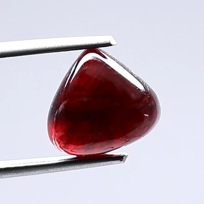 Deep Red 4.6 Cts Natural Rubellite Untreated 8.7mmx9.5mm Pear Cabochon Gemstone - Image 1 of 4