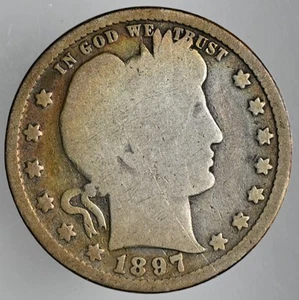 1897-P 25C BARBER SILVER QUARTER PHILADELPHIA MINT "AS PICTURED" (250706-041) - Picture 1 of 2
