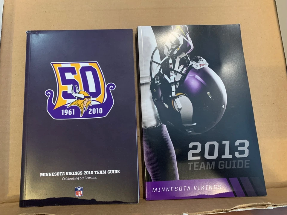 2 - 2010 & 2013 Minnesota Vikings NFL Football Media TEAM GUIDE 50th Season - Image 1 of 1
