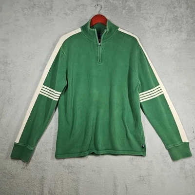 De Colección American Eagle Aguacate Verde con Acento Crema Rayas 1/4 Cremallera Cuello Alto Talla XL Foto 1 de 4