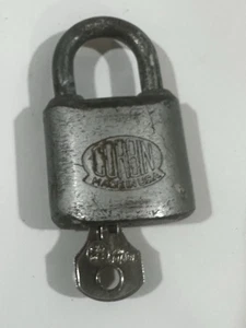 Vintage Padlock Corbin Cabinet Lock Co USA Hardened Steel with Working Key - Picture 1 of 6