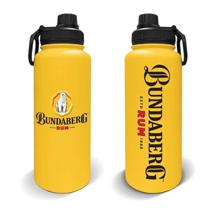 Bundy Bundaberg Rum Stainless Steel Double Walled Water Drink Bottle Bar Gift - Picture 1 of 24