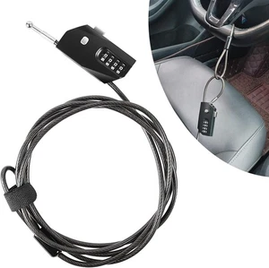 Bloqueo de cable combinado de 4 dígitos pequeño bloqueo de cadena de volante para coche - Imagen 1 de 5