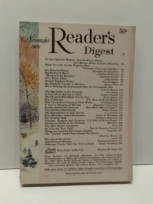 Readers Digest November 1966 James A. Michener Phyllis Diller Paul Gallico  - Image 1 of 3