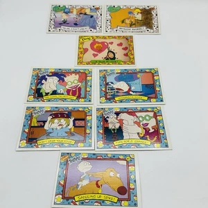 Lote de (8) tarjetas Topps Nickelodeon 1993 RugRats Doug Ren & Stimpy Show NickToons - Imagen 1 de 10
