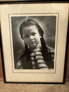 VTG INDIAN GIRL B/W PHOTO WILLIAM GIBBONS BANFF MAID MOUNTAIN NATIVE PHOTOGRAPH - Picture 1 of 11